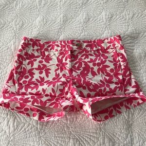 Pink Floral J Crew Chino Shorts